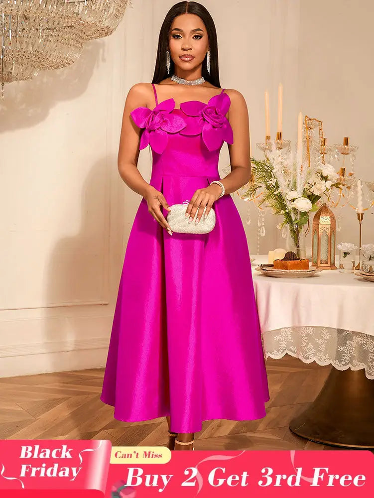 AOMEIDRESS Wedding Guests Dresses Evening Luxury Dress 2025 Appliques Rose / S