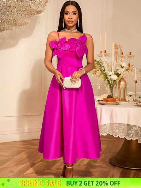 AOMEIDRESS Wedding Guests Dresses Evening Luxury Dress 2025 Appliques Rose / S