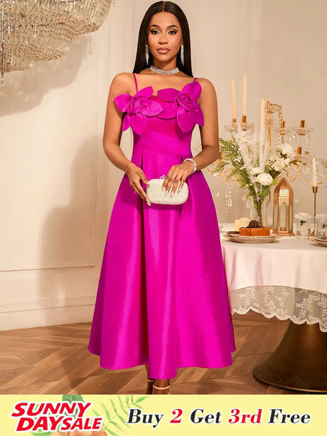 AOMEIDRESS Wedding Guests Dresses Evening Luxury Dress 2025 Appliques Rose / S