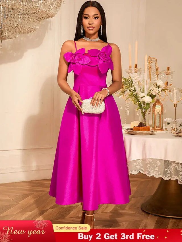 AOMEIDRESS Wedding Guests Dresses Evening Luxury Dress 2025 Appliques Rose / S