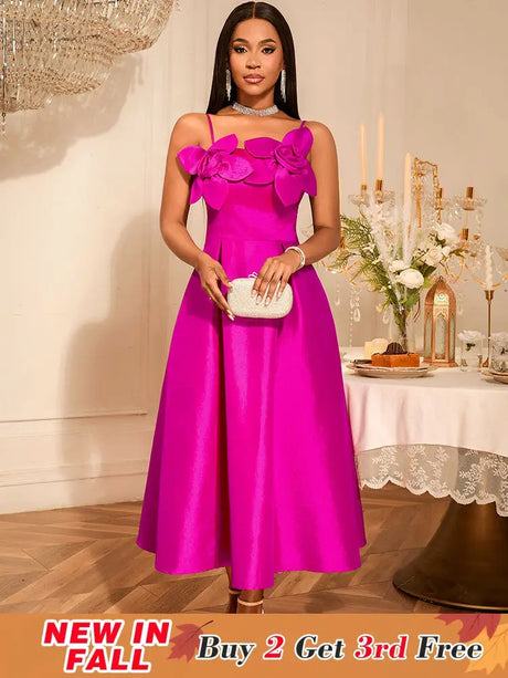 AOMEIDRESS Wedding Guests Dresses Evening Luxury Dress 2025 Appliques Rose / S