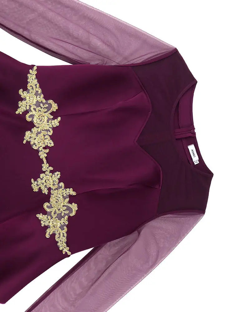 AOMEIDRESS Wedding Party Outfits Church Patchwork Pencil Dress Woman