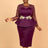 AOMEIDRESS Wedding Party Outfits Church Patchwork Pencil Dress Woman Purple / S