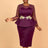 AOMEIDRESS Wedding Party Outfits Church Patchwork Pencil Dress Woman Purple / S