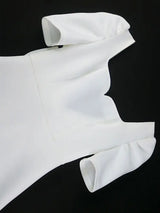 AOMEIDRESS Wedding Short White Dress Backless Bow A Line Mini Dress