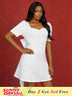 AOMEIDRESS Wedding Short White Dress Backless Bow A Line Mini Dress White / S