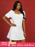 AOMEIDRESS Wedding Short White Dress Backless Bow A Line Mini Dress White / S