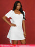 AOMEIDRESS Wedding Short White Dress Backless Bow A Line Mini Dress White / S