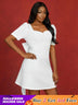 AOMEIDRESS Wedding Short White Dress Backless Bow A Line Mini Dress White / S