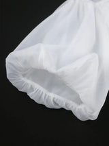 AOMEIDRESS White A Line Shirt Dresses With Waist Belt Single Breasted