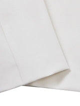 AOMEIDRESS White Blazer Leopard Lapel and Pocket Trim Office Wear