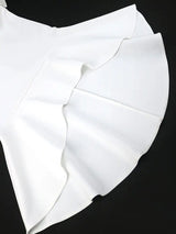 AOMEIDRESS White Bridal Gowns O Neck Asymmetrical Mermaid Dresses