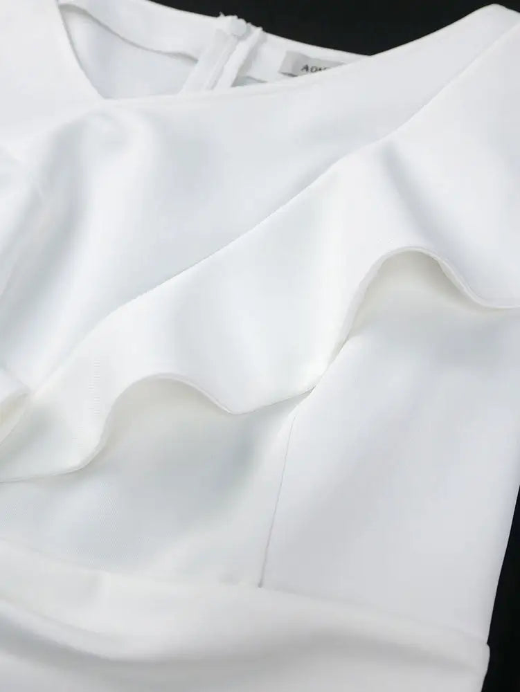 AOMEIDRESS White Bridal Shower Dress for Bride Bow Package Hip Dress