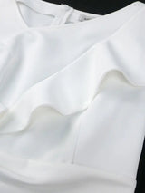 AOMEIDRESS White Bridal Shower Dress for Bride Bow Package Hip Dress