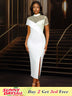 AOMEIDRESS White Bridal Shower Dress Lace Patchwork Package Hip Dress White / S
