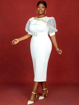 white bridal shower dress