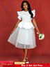 AOMEIDRESS White Bridal Shower Outfit A Line Midi tulle Dresses White / S