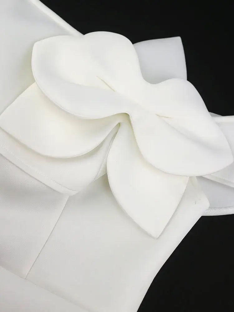 AOMEIDRESS White Bridal Shower Outfit Off Shoulder A Line Mini Dress