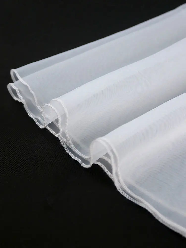 AOMEIDRESS White Bridal Shower Outfits A Line Midi Organza Dresses