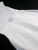 AOMEIDRESS White Bridal Shower Outfits A Line Midi Organza Dresses