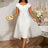 AOMEIDRESS White Bridal Shower Outfits A Line Midi Organza Dresses White / S