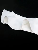 AOMEIDRESS White Bridal Shower Two Piece Set Crop Top With Midi Skirt