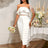 AOMEIDRESS White Bridal Shower Two Piece Set Crop Top With Midi Skirt White / S