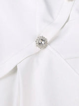 AOMEIDRESS White Irregular Bodycon Ruffles Party Church Wedding Guest