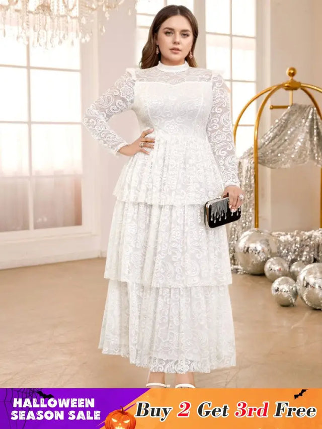 half high collar lace dresses for women