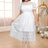 o neck white lace dress for women