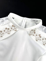 AOMEIDRESS White Lace Long Sleeve Bodycon Dress Wedding Party Gowns