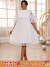 white loose lace dresses for women