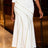 AOMEIDRESS White Mermaid Skirt Gold Trim Elegant Slim Party Outfit White / S