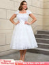 AOMEIDRESS White Sleeveless A Line Dress Vintage 50s Prom Style
