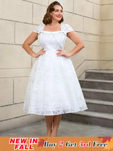AOMEIDRESS White Sleeveless A Line Dress Vintage 50s Prom Style

