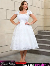 AOMEIDRESS White Sleeveless A Line Dress Vintage 50s Prom Style
