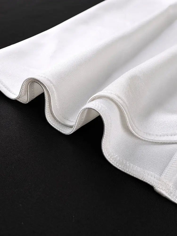 AOMEIDRESS White Satin One Shoulder Bodycon Dress with Big Flower