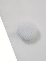 AOMEIDRESS White Short Sleeves Blazer Dress with Buttons Front Slit