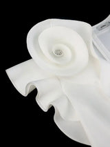 AOMEIDRESS White Wedding Gown for Bride 3D Flower Sleeveless Dress