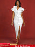 AOMEIDRESS White Wedding Gown for Bride 3D Flower Sleeveless Dress White / S