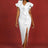 AOMEIDRESS White Wedding Gown for Bride 3D Flower Sleeveless Dress White / S