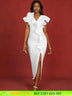 AOMEIDRESS White Wedding Gown for Bride 3D Flower Sleeveless Dress White / S