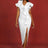 AOMEIDRESS White Wedding Gown for Bride 3D Flower Sleeveless Dress White / S