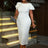 AOMEIDRESS White Wedding Guest Dress for Women 3D Flower One Shoulder
