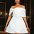 AOMEIDRESS White Wedding Shower Dress Bow A Line Grace Short Dresses White / S