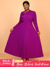 AOMEIDRESS Winter Work Outfits Elegant Women Dresses Business Casual Purple / 0XL