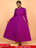 AOMEIDRESS Winter Work Outfits Elegant Women Dresses Business Casual Purple / 0XL