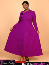 AOMEIDRESS Winter Work Outfits Elegant Women Dresses Business Casual Purple / 0XL