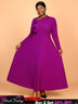 AOMEIDRESS Winter Work Outfits Elegant Women Dresses Business Casual Purple / 0XL