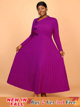 AOMEIDRESS Winter Work Outfits Elegant Women Dresses Business Casual Purple / 0XL